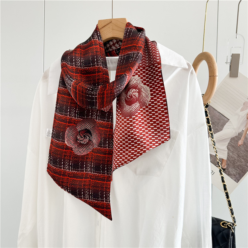 Vintage Fashion Rings - Vintage Print 100% Silk Neckerchief Necktie