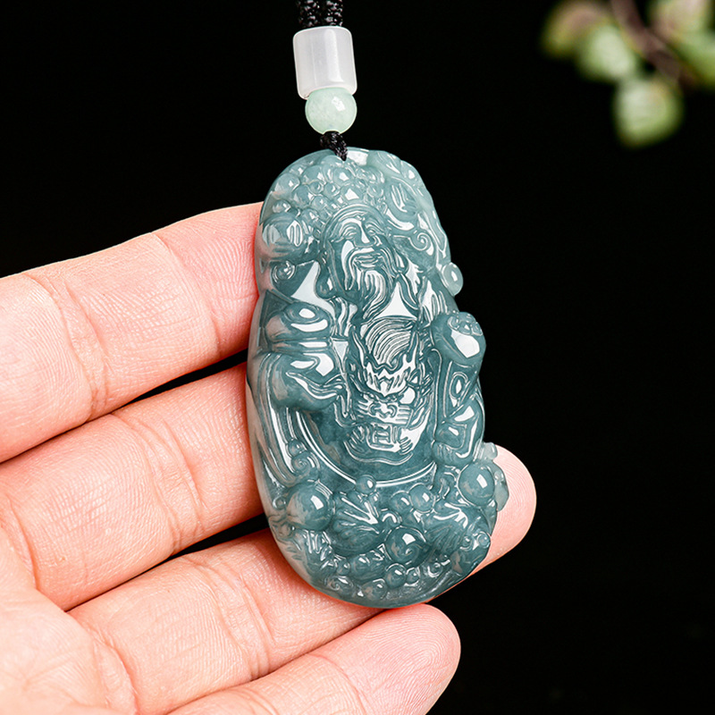 Vintage Fashion - Myanmar Jadeite God of Wealth Pendant