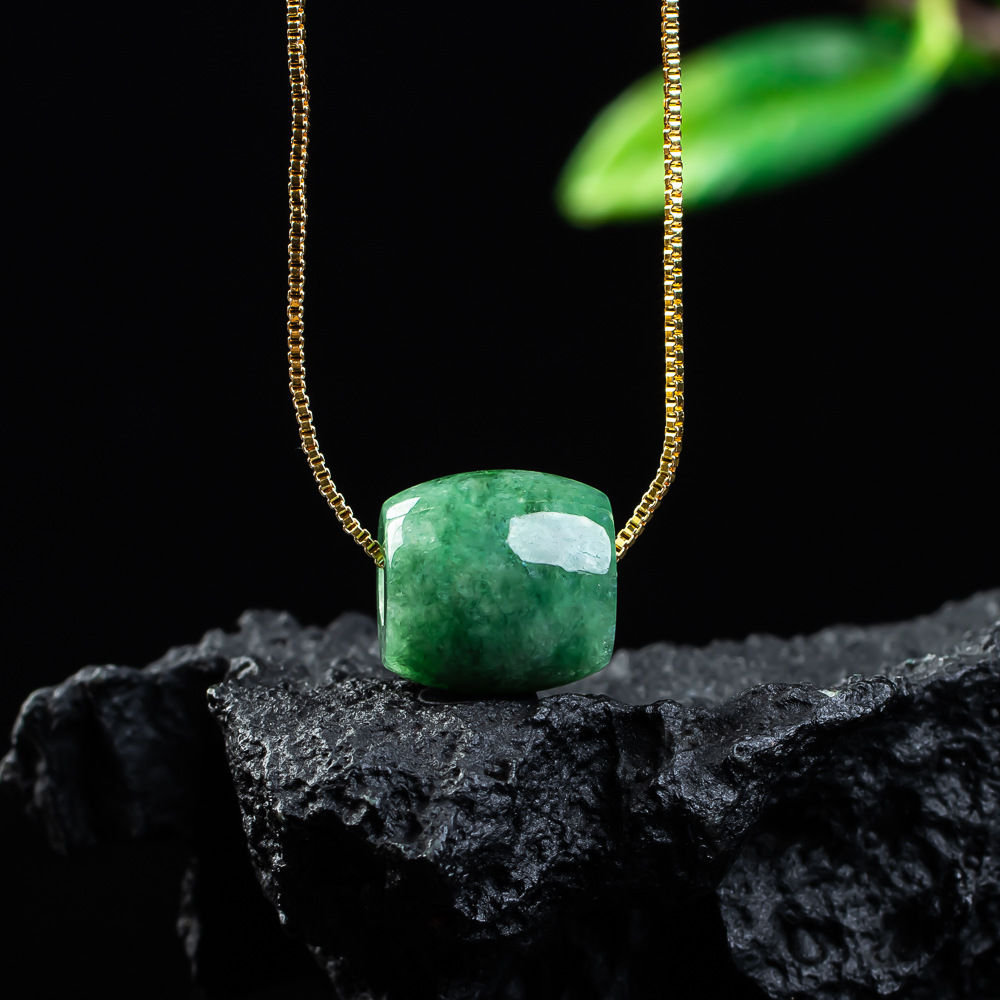 Vintage Fashion - Natural Real Jade Bead Pendant Myanmar