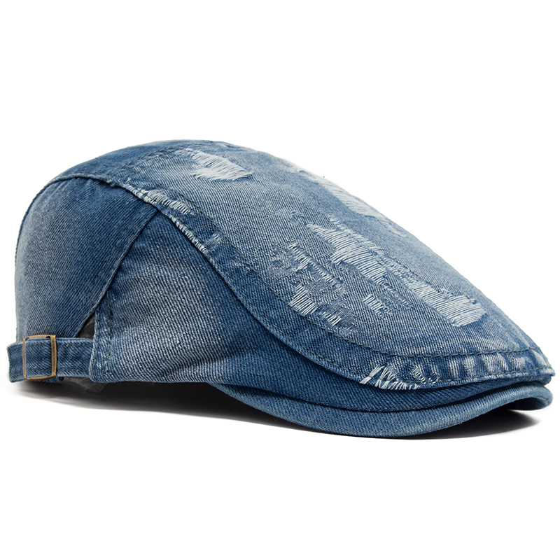 Fashion Men Ripped Denim Beret - đánh giá và giá Vintage Fashion Nz