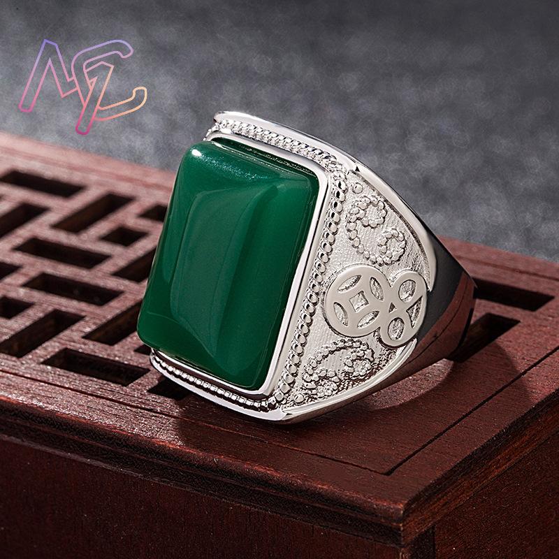 Green Natural Jade Rings Real  - đánh giá và giá Vintage Fashion