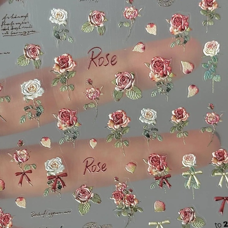 5Pcs Ins Retro Rose Sticker Hi - đánh giá và giá Vintage Fashion Magazine
