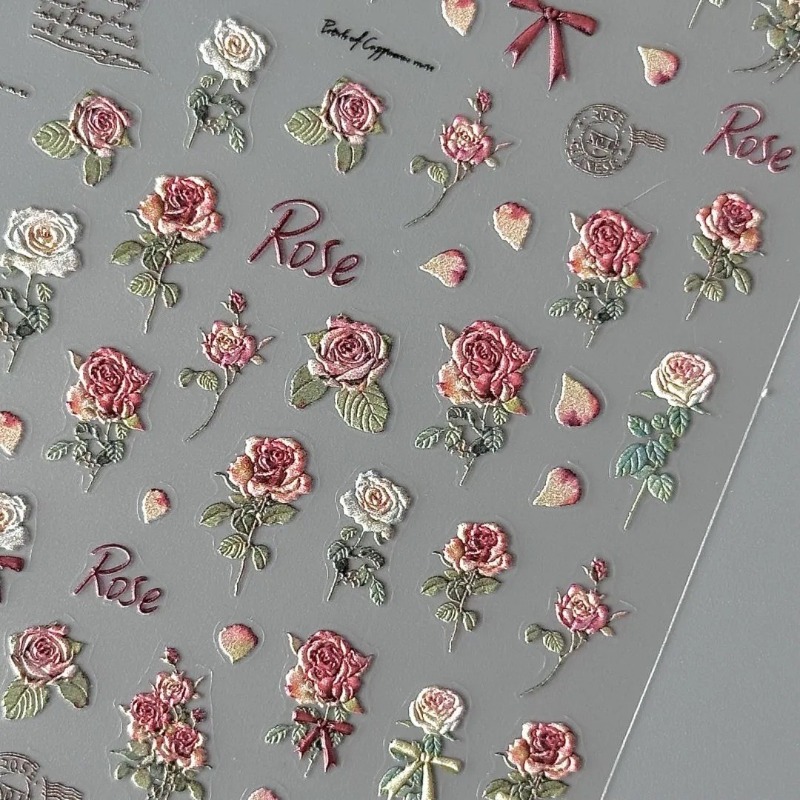 5Pcs Ins Retro Rose Sticker Hi - đánh giá và giá Vintage Fashion Magazine