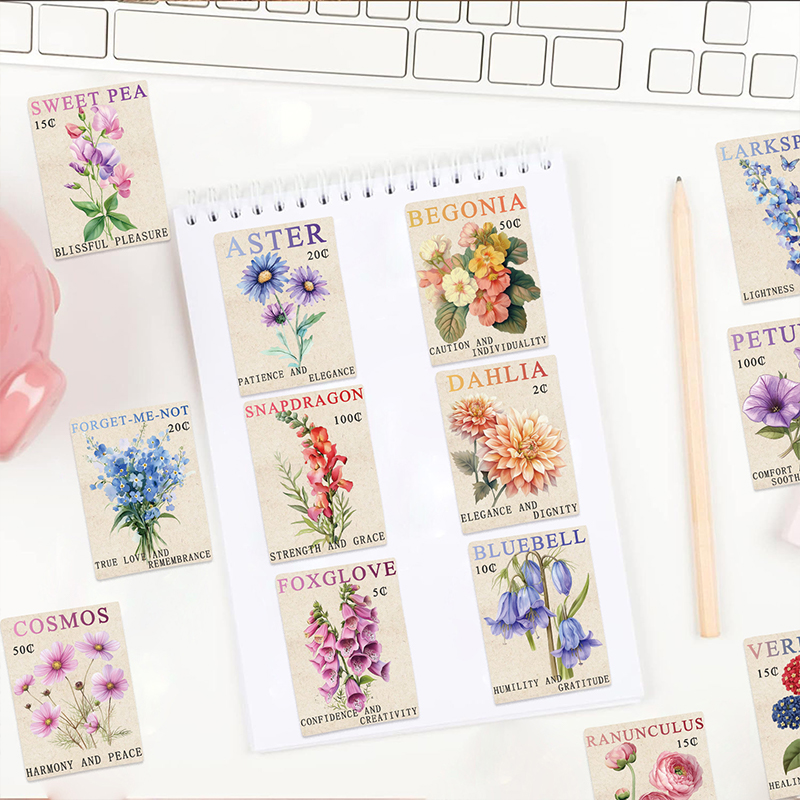 50PCS Vintage Flower Postage S - đánh giá và giá Vintage Fashion Magazine