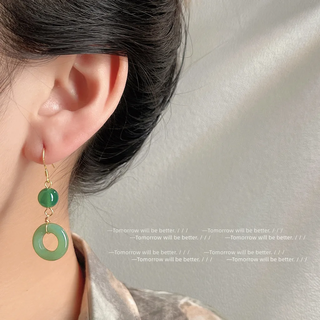 Green Real Jade Ring Earrings  - đánh giá và giá Vintage Fashion Rings