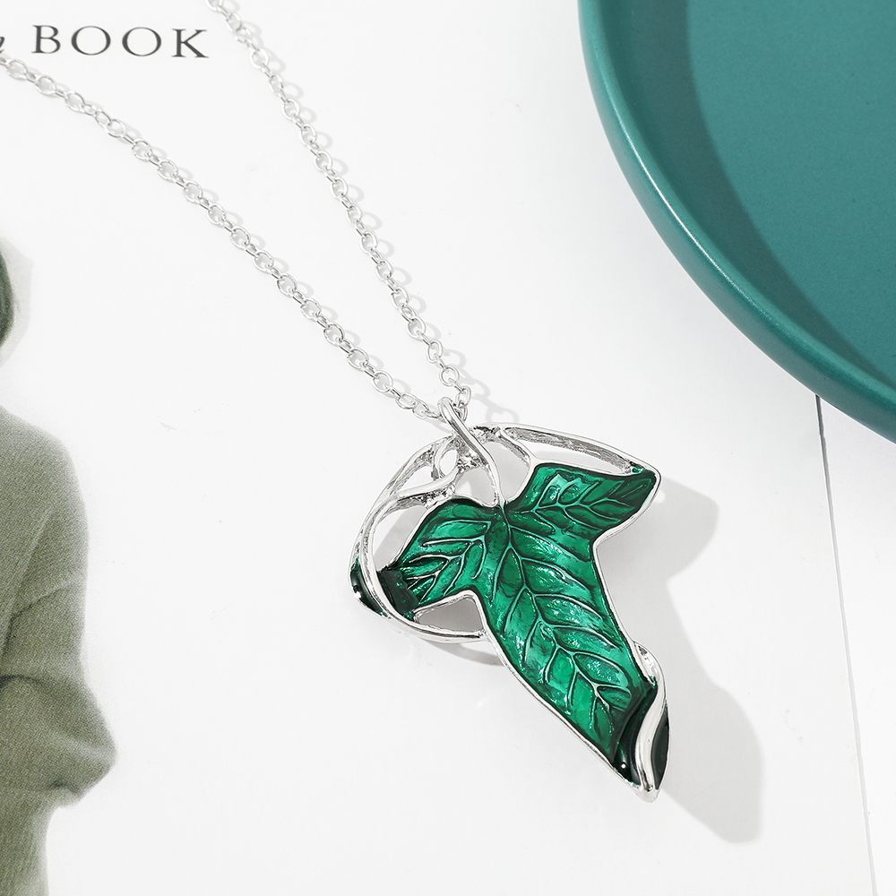 Vintage Green Leaf Pendant Nec - đánh giá và giá Fashion Y Vintage