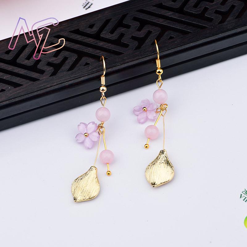 Pink Natural Jade Flower Earri - đánh giá và giá Vintage Women Fashion