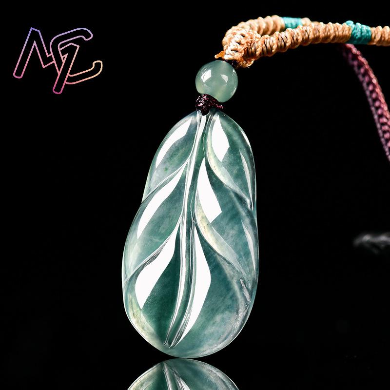Myanmar Jadeite Leaf Pendant G - đánh giá và giá Vintage Women Fashion