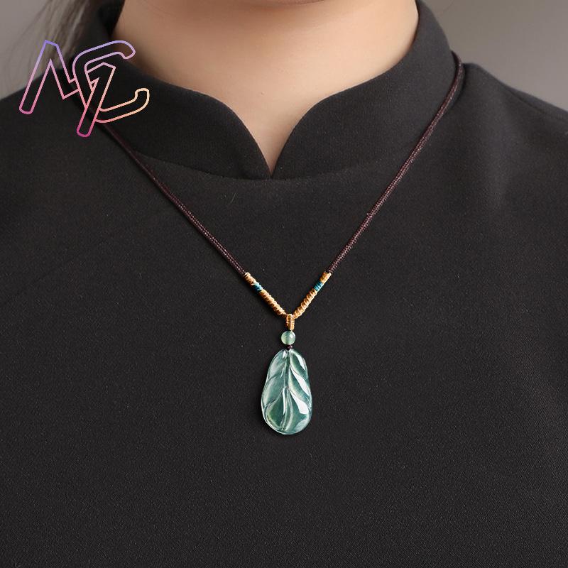 Myanmar Jadeite Leaf Pendant G - đánh giá và giá Vintage Women Fashion