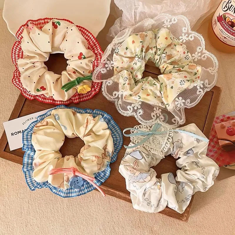 Lace Check Bow Hair Ring Femal - đánh giá và giá Vintage Fashion Rings
