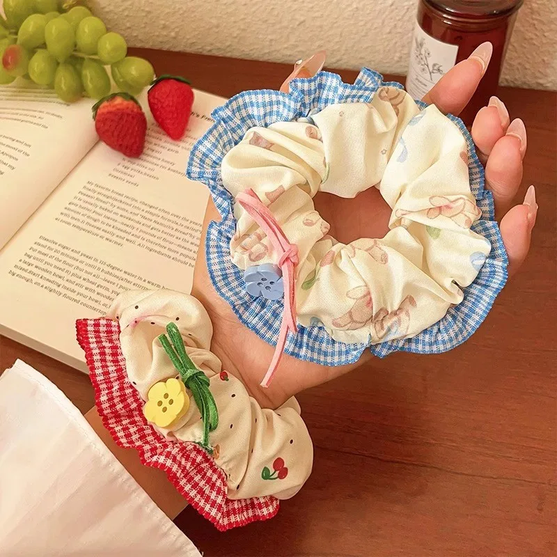 Lace Check Bow Hair Ring Femal - đánh giá và giá Vintage Fashion Rings