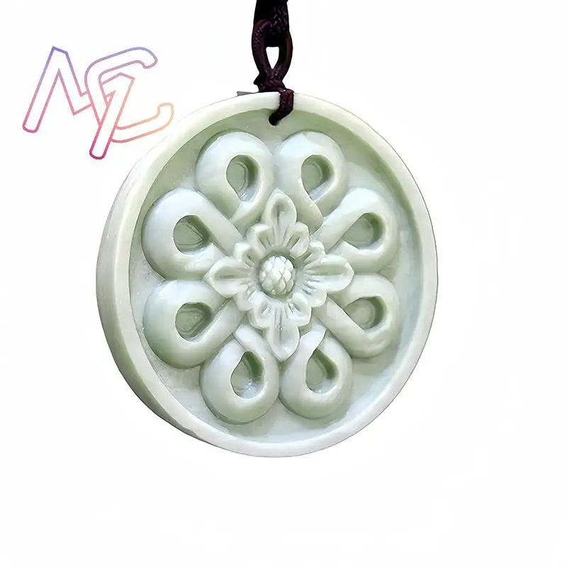 Natural Real Jade Flower Penda - đánh giá và giá Vintage Fashion