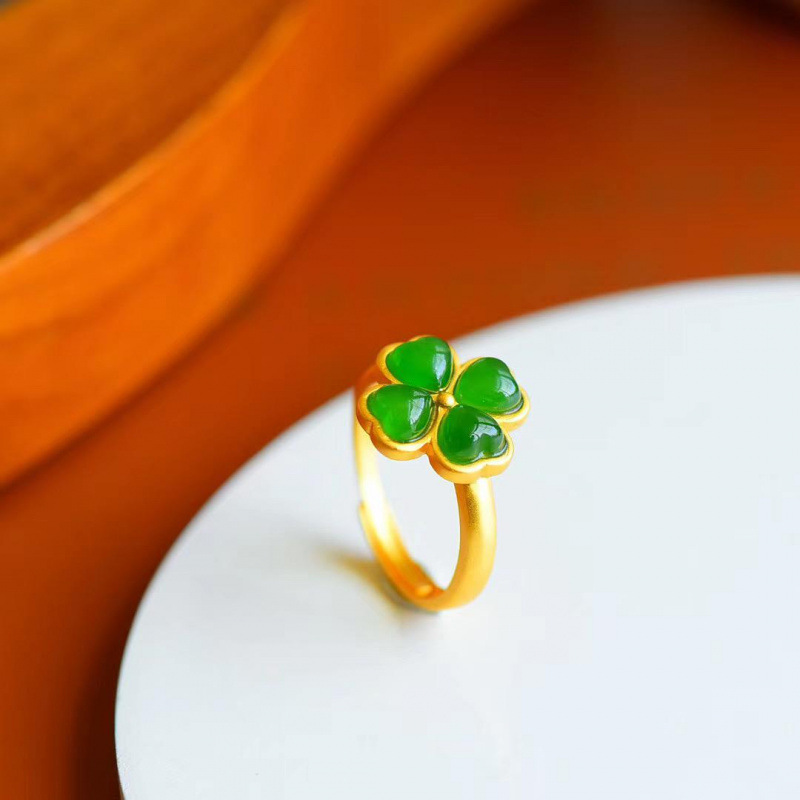 Natural Green Jade Four-Leaf C - đánh giá và giá Vintage Women Fashion