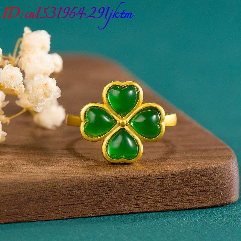 Natural Green Jade Four-Leaf C - đánh giá và giá Vintage Women Fashion