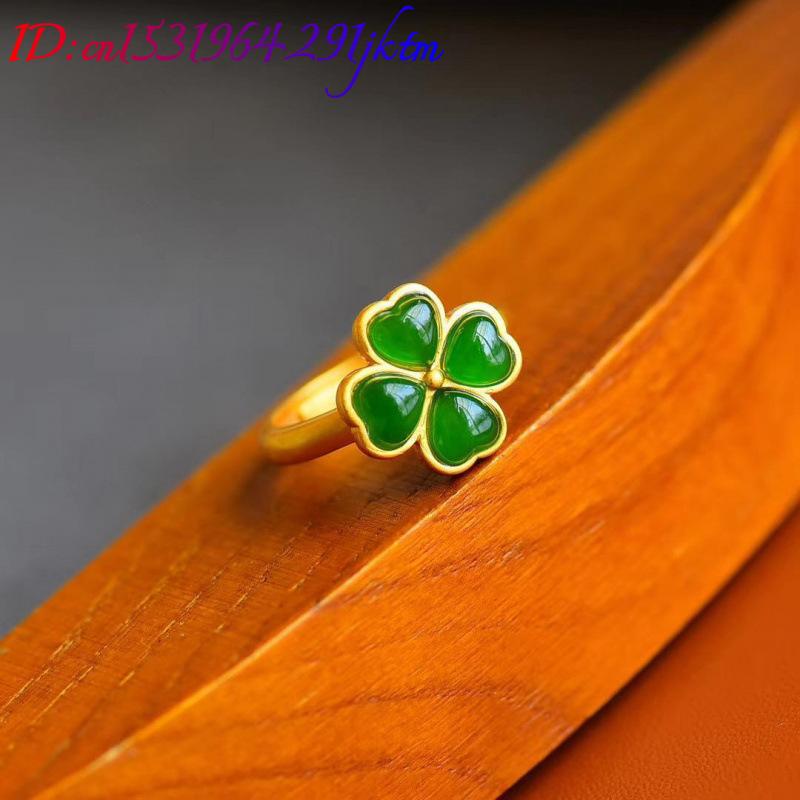 Natural Green Jade Four-Leaf C - đánh giá và giá Vintage Women Fashion